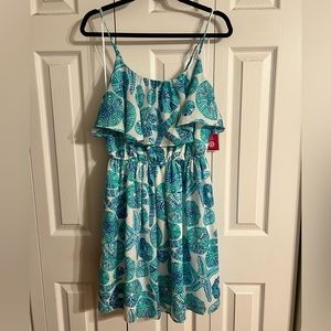 Lily Pulitzer sea urchin dress, medium, blue, green, & white